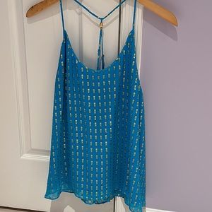 Worn once!  Lilly Pulitzer turquoise silk top  -size M